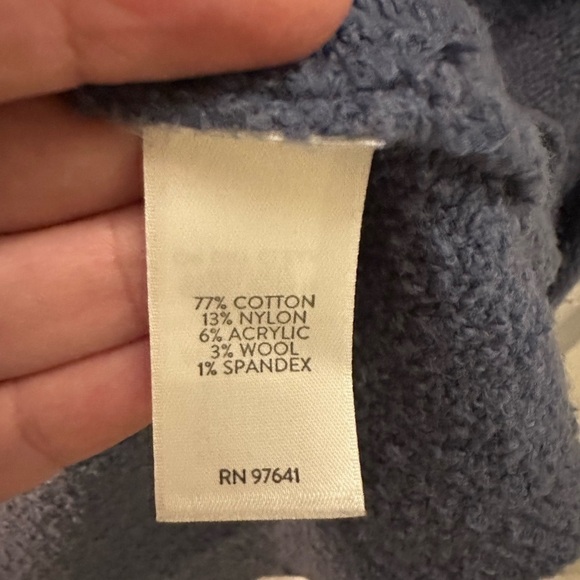 J JILL S Blue mock neck woman exaggerated neck coastal grandma corpcore sweater - Picture 6 of 12